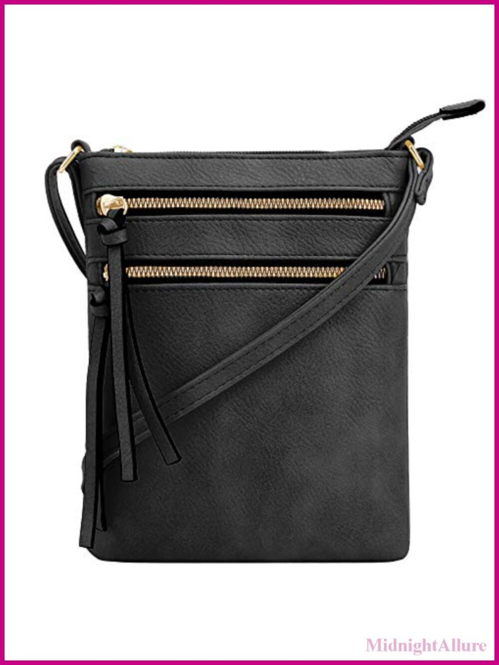 PU Leather Crossbody Purse Multi Pocket Zipper Shoulder Bag
